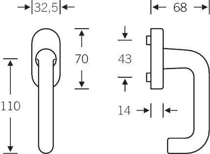 Eine einfache architektonische Strichzeichnung, die die Kontur und die grundlegende Form einer langen, flachen rechteckigen Struktur mit minimalem Detail darstellt.
