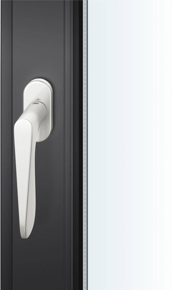 Fenstergriff,oval,Alu F1 34 1144, Stift 24-38mm