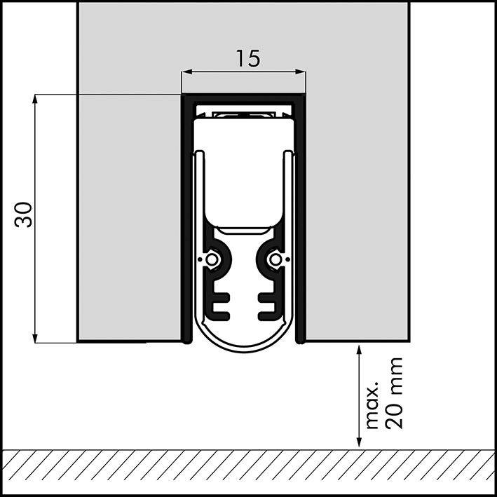EllenMatic Soundproof si, 1208 mm z. Einn. mit Montagewinkel