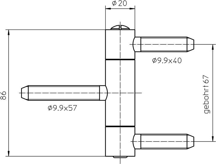 Einbohrband BAKA C 1-20 WF 3-tlg.topzink 100kg STS ja DIN L/R HLT SIMONSWERK
