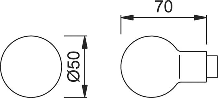 Knopflochteil 50 Alu.F1 Alu silberfarben 4-KT.8mm HOPPE