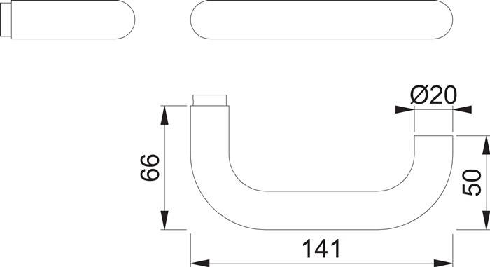 Türdrückerlochteil Paris E138Z VA F69 VA ma 4-KT.8mm DIN L/R HOPPE