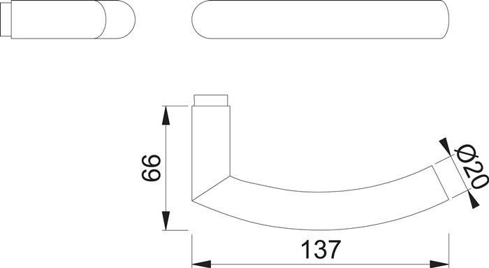 Türdrückerlochteil Tro.E1430Z VA ma 4-KT.8mm DIN L/R HOPPE
