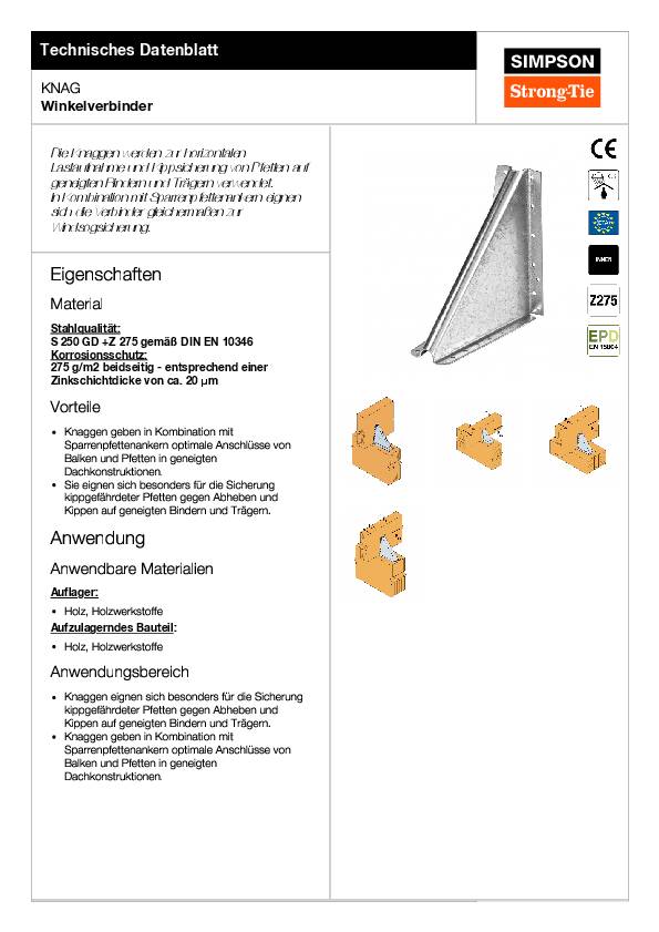 Simpson Winkelverbinder KNAG 210-B