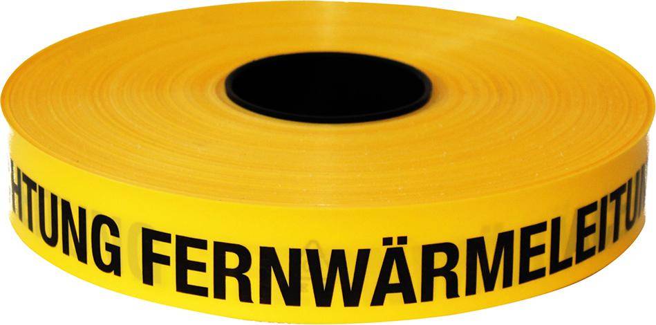 Trassen-Warnband 250 m Achtung Fernwärmeleitung gelb