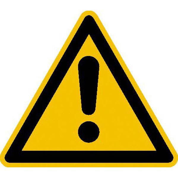 Warnung vor einer Gefahrstelle, Warnschild auf Bogen, Folienetik,gestanzt,2,50cm DIN EN ISO 7010 W001 ASR A1.3 W001