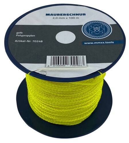 MMXX Lot-Maurerschnur 100 m Rolle, 2,0 mm, gelb-fl., Polypropylen