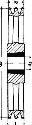 Keilrillenscheibe SPZ/10, 2-rillig, 400 mm, Taper-Buchse 2517