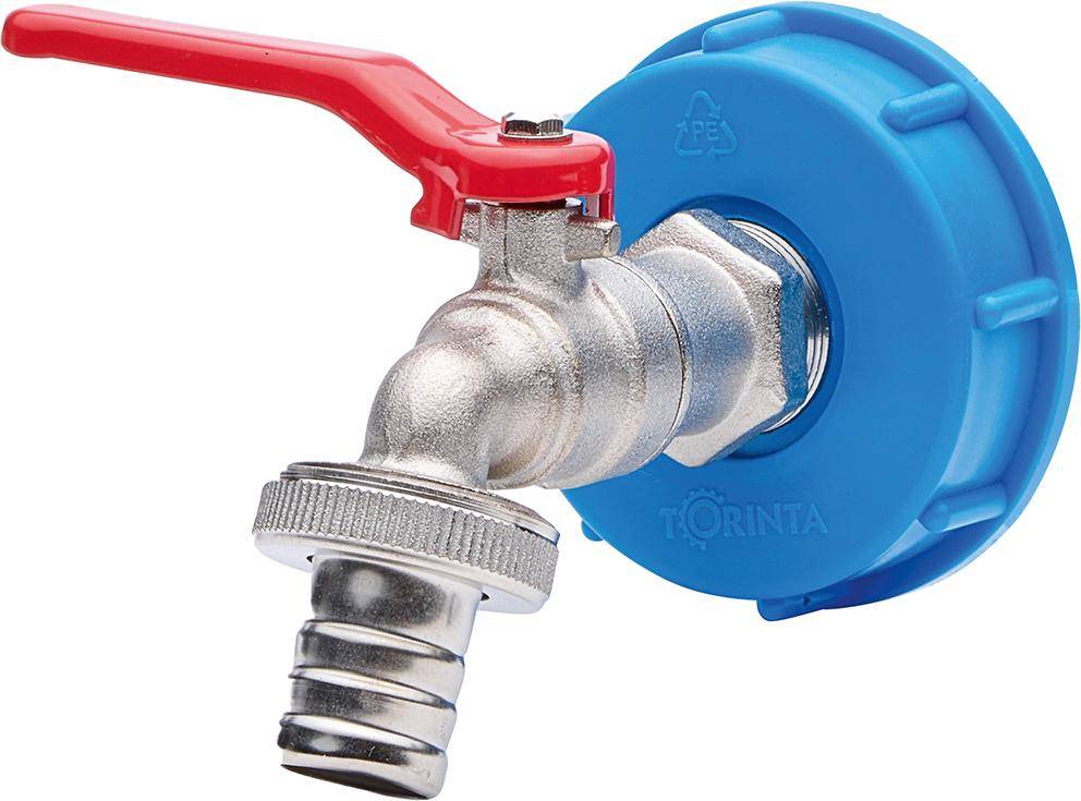 Kugelauslaufventil Profi mit IBC-Adapter Sx60, Tülle 3/4"