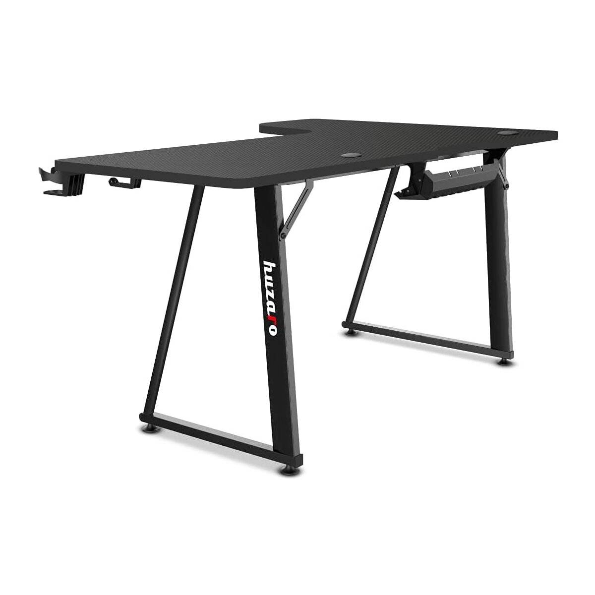 huzaro Hero 7.7 Schreibtisch PC Computer Ergonomische Carbon Tischplatte Getränkehalter Schwarz 160 x 75 x 100 cm