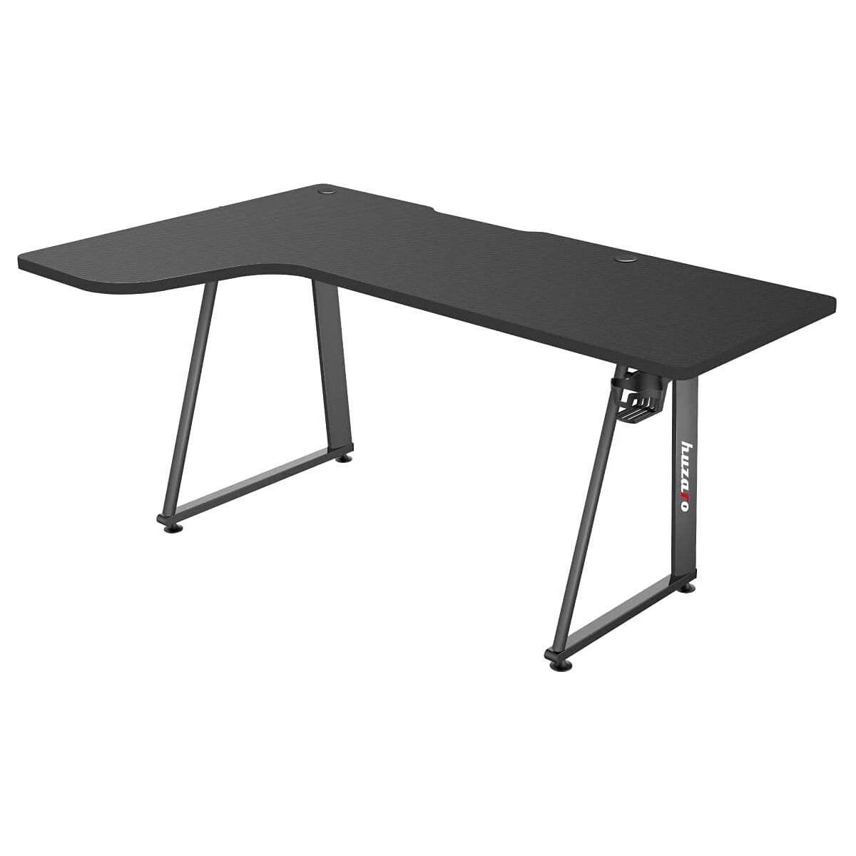 huzaro Hero 7.7 Schreibtisch PC Computer Ergonomische Carbon Tischplatte Getränkehalter Schwarz 160 x 75 x 100 cm