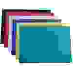 EXXO by HFP Action Wallet - Premium Dokumententasche Sammelmappe A2 quer mit Klettverschluss in opak, Farbe: farblich sortiert - 6 Stück