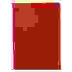 Sichthüllen / Aktenhüllen / Dokumentenhüllen A4, 160my, aus PP, mit Daumenaussparung, oben und seitlich offen, Farbe: transparent rot glatt - 100 S