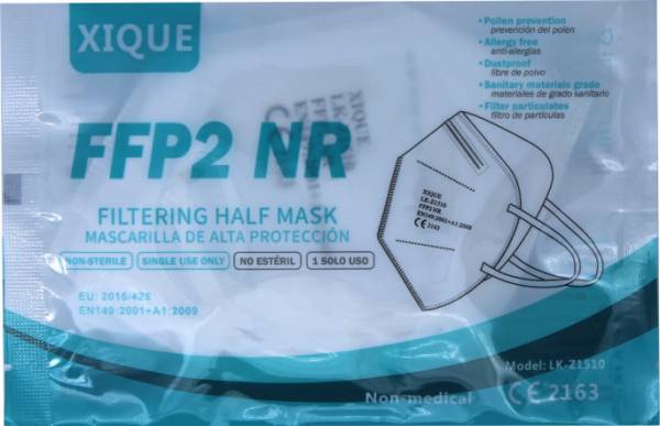 Sparpack Atemschutzmaske faltbar Xique CE 2163 Schutzstufe FFP2 - Pack a 20 Stück