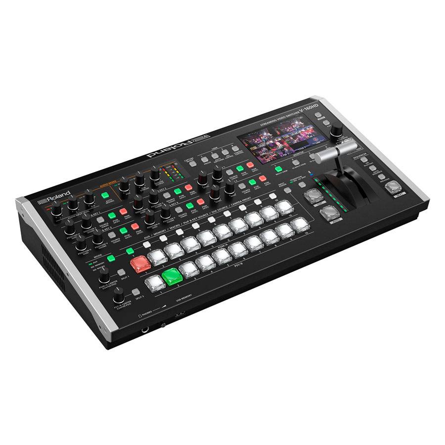 ROLAND V-160HD - 16-Kanal Streaming HD Video-Switcher (4,3" LCD-Display | 3G-SDI & HDMI | PTZ-Steuerung | USB-C