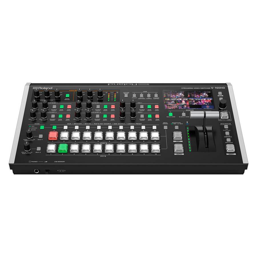 ROLAND V-160HD - 16-Kanal Streaming HD Video-Switcher (4,3" LCD-Display | 3G-SDI & HDMI | PTZ-Steuerung | USB-C