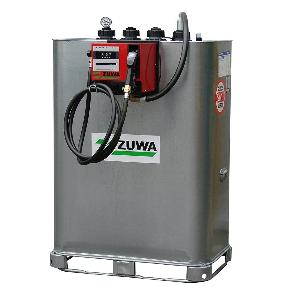 Kleintankanlage/Kleintankstelle CUBE 70 - Diesel und Biodiesel (RME) - 990 l - 70 l/min - ADR-Zulassung - mit Zählwerk und Zapfpistole