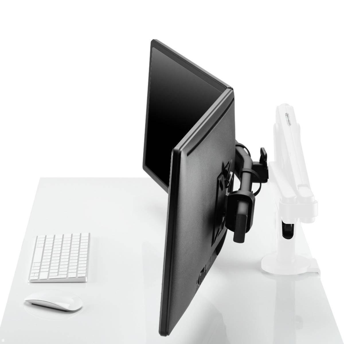 CBS Ollin Monitorhalterung für 2 Monitore mit Tischklemme, weiß