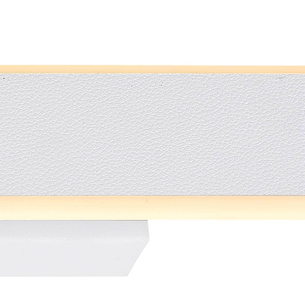 Wandleuchte Wandlampe Designleuchte Flur Aluminium weiß in Lederoptik, Metall Kunststoff, 1x LED 16 Watt 200Lumen neutralweiß, LxBxH 40x4,8x6 cm