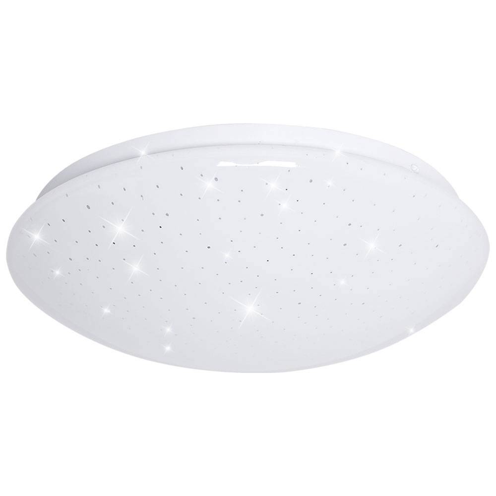 LED Deckenleuchte Deckenlampe Wohnzimmerleuchte Sternenhimmel Effekt, Metall, weiß, 24W 1680lm 4000K, D x H 33 x 10,2 cm