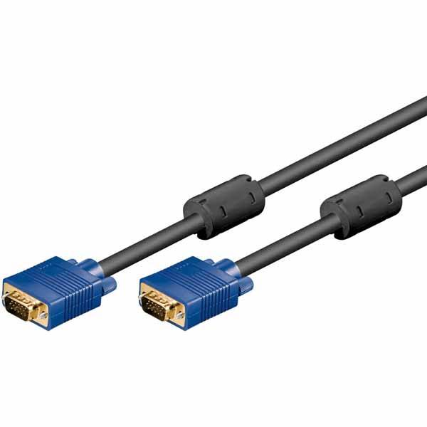 WENTRONIC Monitorkabel (VGA Stecker / VGA Stecker | vergoldet | einzeln geschirmt | Länge: 3,00m) - in schwarz