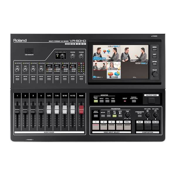 ROLAND VR-50HD - 4-Kanal Multi-Format AV-Mixer (7" Touchscreen | SDI & HDMI | 12-Kanal Audio-Mixer | USB-Streaming)
