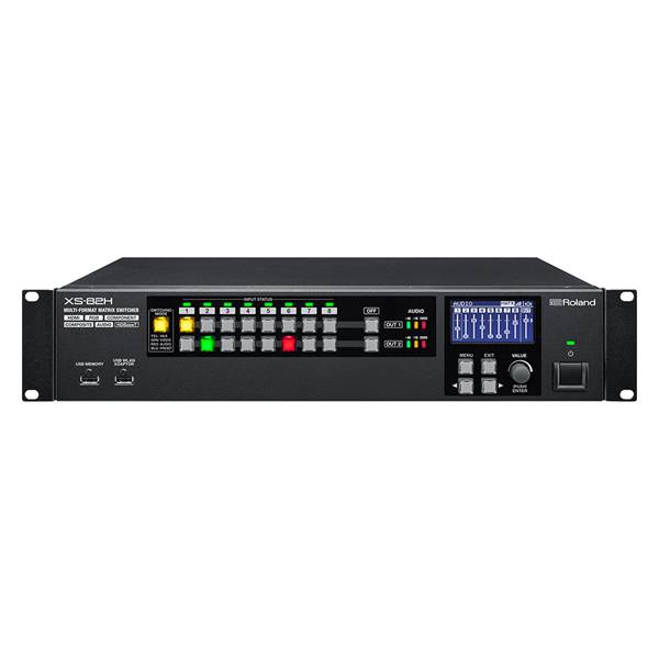 ROLAND XS-82H - Multi-Format HD Matrix Switcher (8x HDMI-In & 2x HDMI-Out | 16-Kanal Audio-Mixer | HDBaseT | RS-232 |