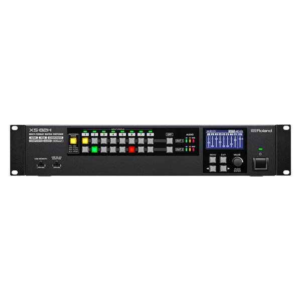 ROLAND XS-82H - Multi-Format HD Matrix Switcher (8x HDMI-In & 2x HDMI-Out | 16-Kanal Audio-Mixer | HDBaseT | RS-232 |
