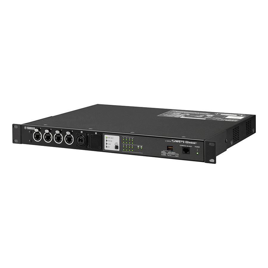 YAMAHA SWP1-8MMF - L2 Netzwerk-Switch (8 etherCON-Port | 1 opticalCON-Port | 1 optioneler Steckplatz)