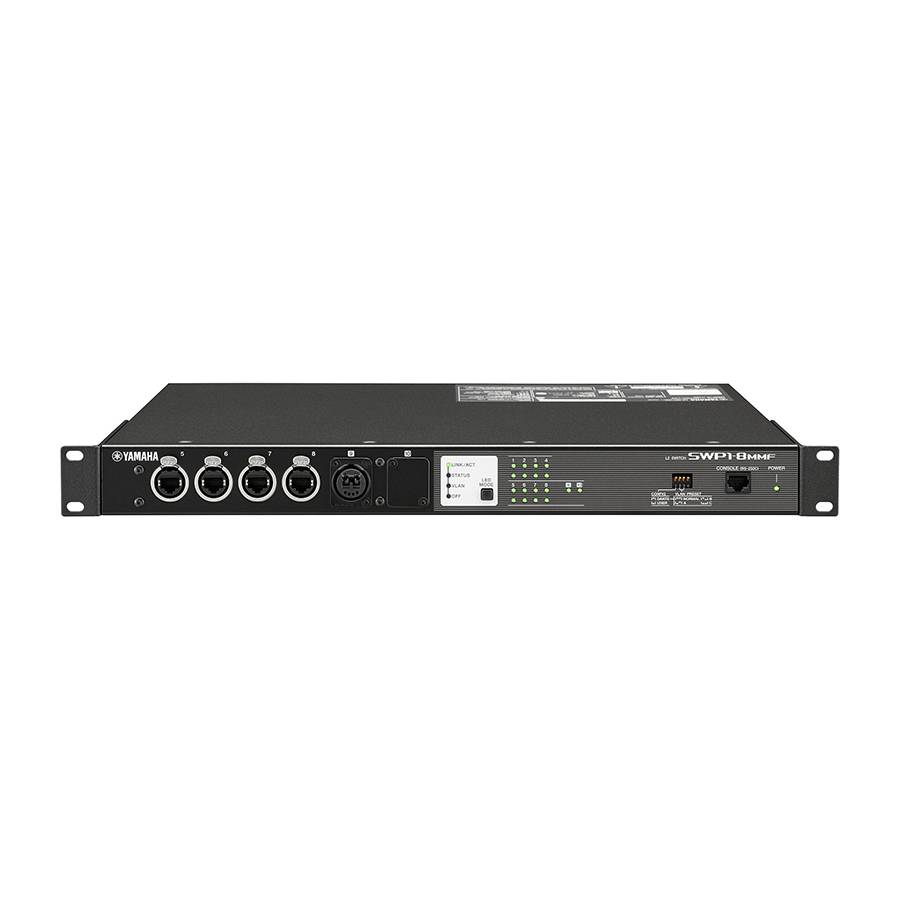 YAMAHA SWP1-8MMF - L2 Netzwerk-Switch (8 etherCON-Port | 1 opticalCON-Port | 1 optioneler Steckplatz)