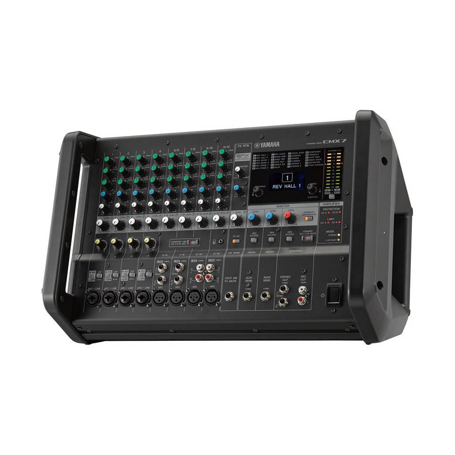 YAMAHA EMX7 - Powermixer / Mischpult (2x 710 Watt | 12 Channel | 3-Band EQ | 19" montierbar) - in schwarz