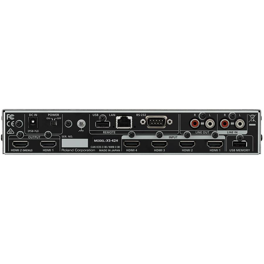 ROLAND XS-42H - Multi-Format HD Matrix Switcher (4x HDMI-In & 2x HDMI-Out | Audio-Mixer | RS-232 | LAN)