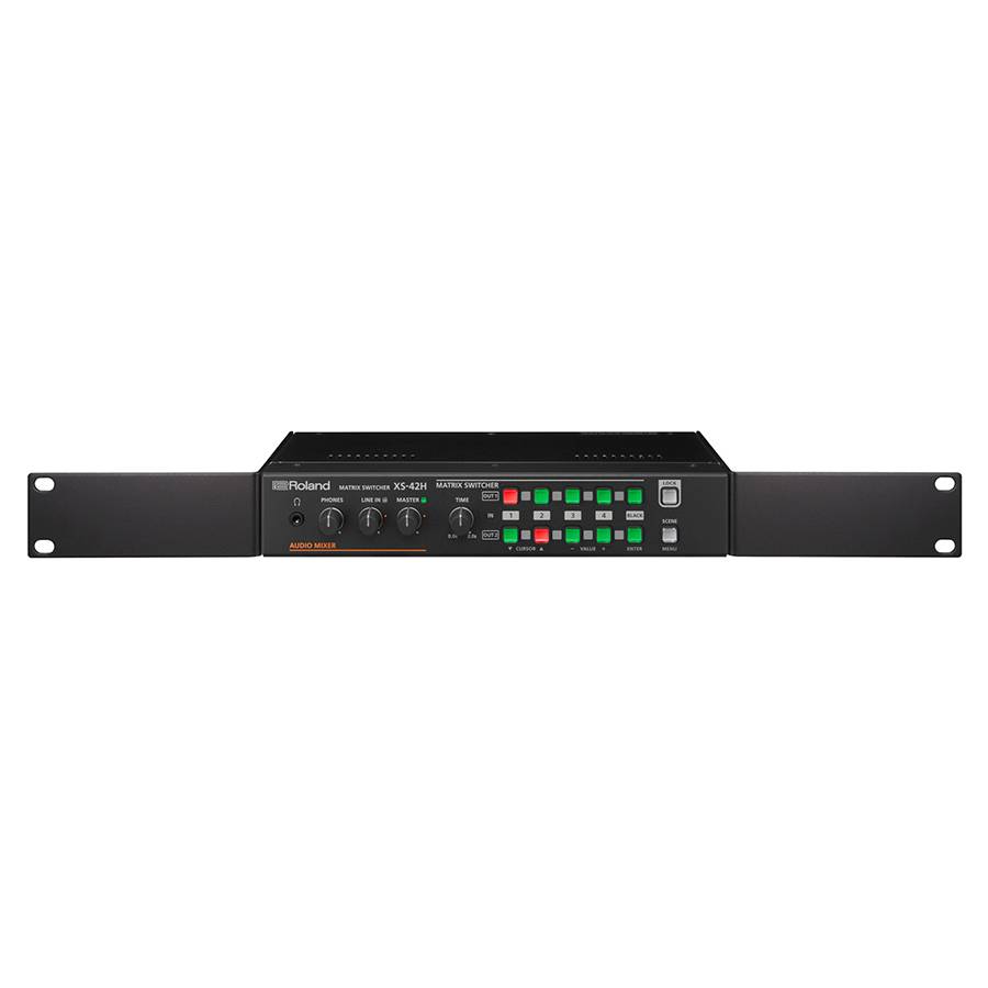ROLAND XS-42H - Multi-Format HD Matrix Switcher (4x HDMI-In & 2x HDMI-Out | Audio-Mixer | RS-232 | LAN)