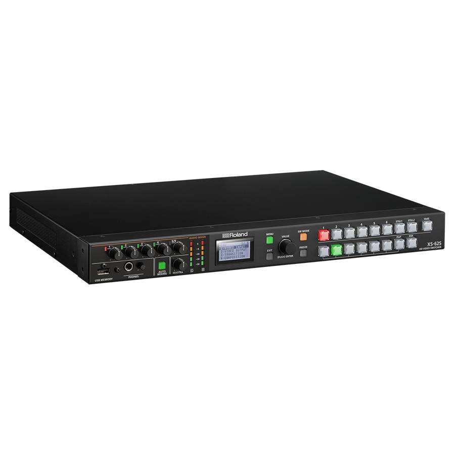 ROLAND XS-62S - 6-Kanal HD Matrix Switcher (4x SDI-In & & 2x HDMI-In | 18-Kanal Audio-Mixer | PTZ-Steuerung | Smart