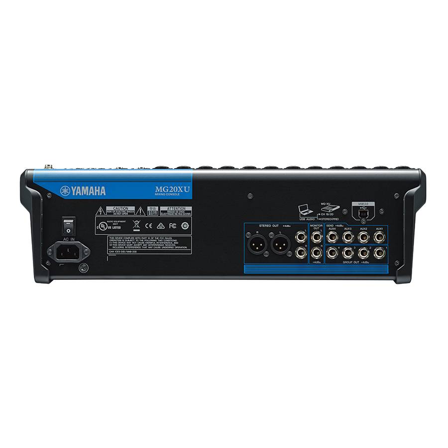 YAMAHA MG20XU - 20-Kanal Mischpult Konsole (16 Mic-In | 20 Line-In | 4 Group Busse | 1 Stereo Bus | 4 AUX | SPX |