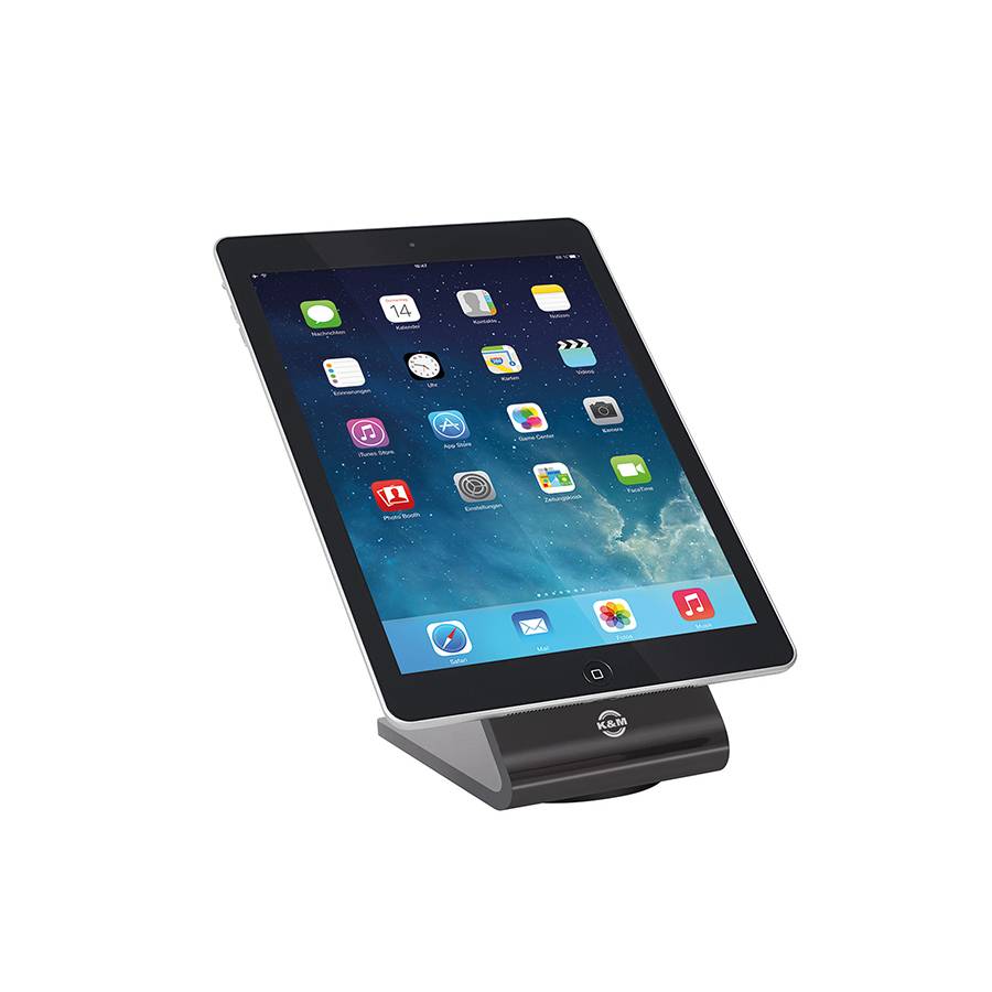 KOENIG & MEYER Universal Tablet-PC-Ständer aus Acrylglas (Maße 130 x 80 x 140 mm | Gehäuseschonende Haftpads) - in