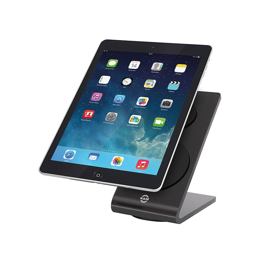 KOENIG & MEYER Universal Tablet-PC-Ständer aus Acrylglas (Maße 130 x 80 x 140 mm | Gehäuseschonende Haftpads) - in