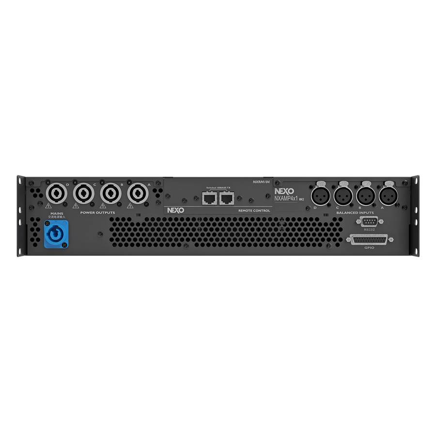 NEXO NXAMP4X1MK2 - Digitaler 4-Kanal-Leistungs-TD-Controller (4x 1.300 Watt | 2HE Rackgerät) - in schwarz/silber