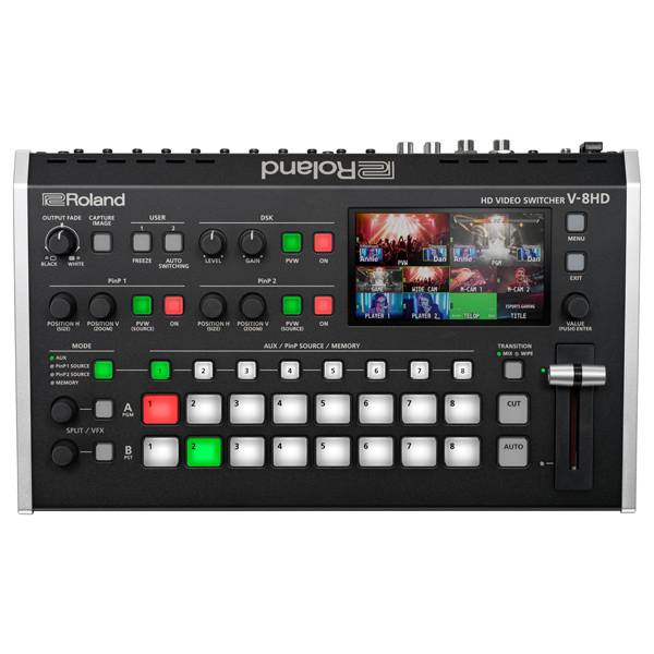 ROLAND V-8HD - 8-Kanal HD Video-Switcher (4,3" Multiview-Display | 8x HDMI-In & 3x HDMI-Out | 18-Kanal Audio-Mixer |