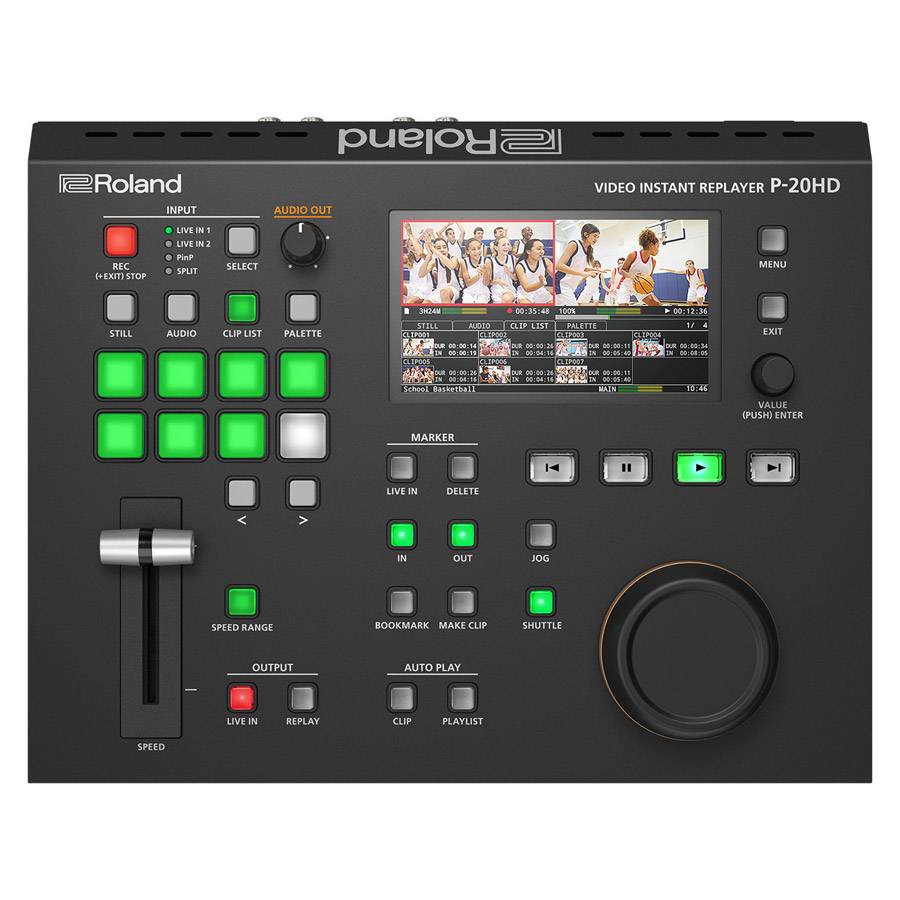 ROLAND P-20HD - Video Instant Replayer (4,3" Farb-LCD-Display | parallele Aufnahme & Wiedergabe | Kommentarfunktion |