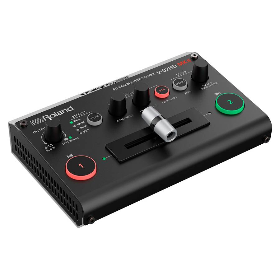 ROLAND V-02HD MK2 - Multi-Format Streaming Video-Mixer (2x HDMI-In & 2x HDMI-Out | USB-C Streaming | Embedded Audio)