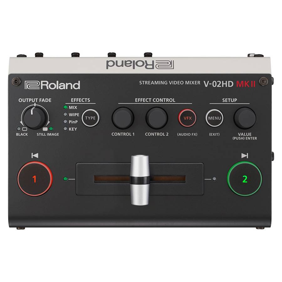 ROLAND V-02HD MK2 - Multi-Format Streaming Video-Mixer (2x HDMI-In & 2x HDMI-Out | USB-C Streaming | Embedded Audio)