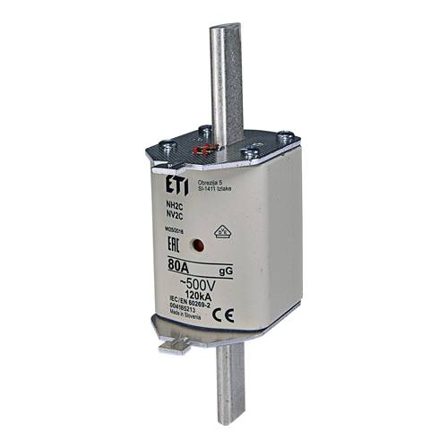ETI 004185213 - AC Sicherungseinsatz NH2C gG 80A/500V (Typ NH | 500V | 80A | Kombinationssicherungsstatusanzeige)