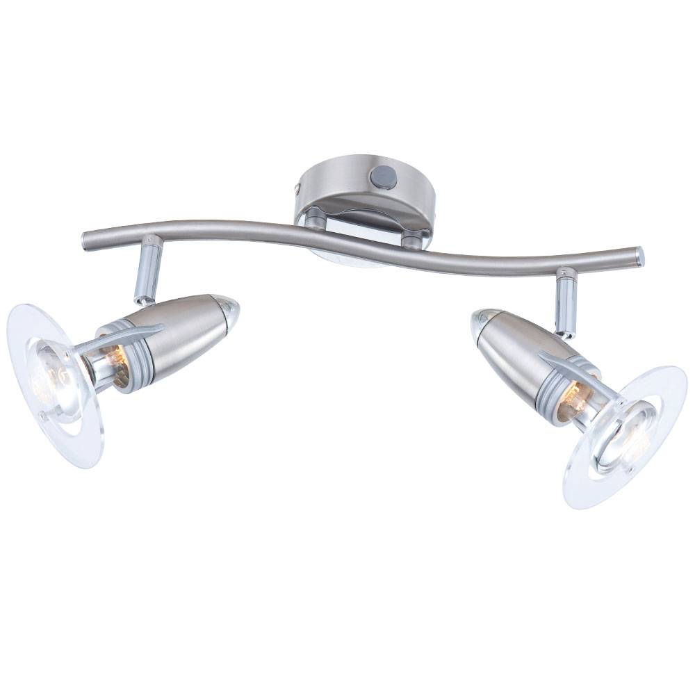 Wand Lampe Leuchte Metall Spots Beweglich Nickel Matt Chrom Flur Beleuchtung