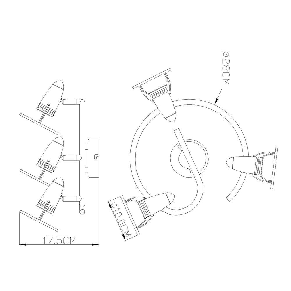 Decken Lampe Metall Chrom Leuchte Nickel Matt Spots Beweglich Schlaf Zimmer Flur
