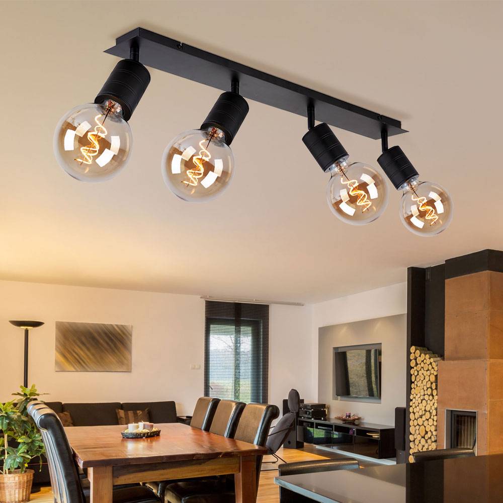 Decken Strahler Leuchte schwarz Wohn Ess Zimmer Beleuchtung Spot Lampe verstellbar