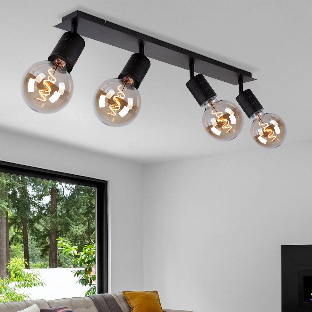 Decken Strahler Leuchte schwarz Wohn Ess Zimmer Beleuchtung Spot Lampe verstellbar