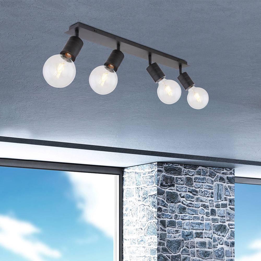 Decken Strahler Leuchte schwarz Wohn Ess Zimmer Beleuchtung Spot Lampe verstellbar