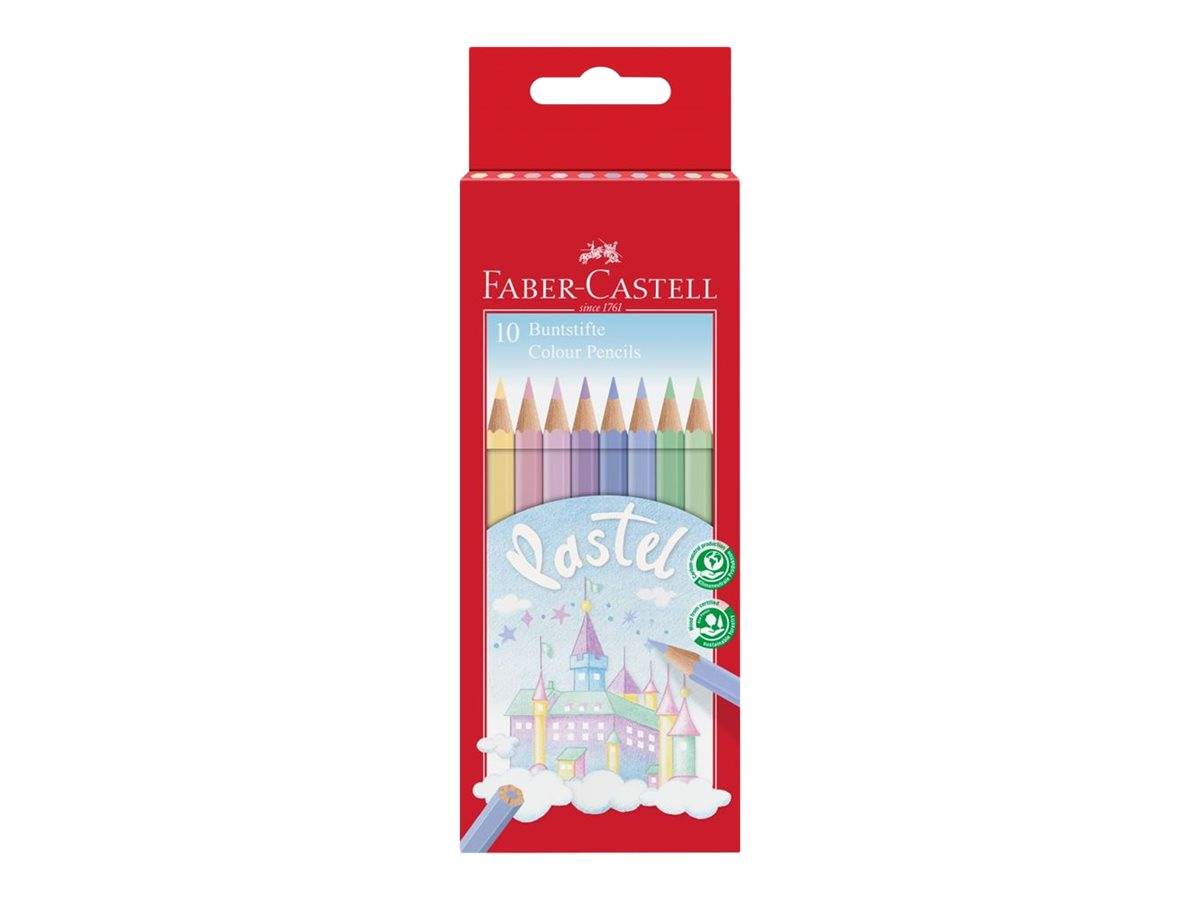 FABER-CASTELL CASTLE - Farbstift - permanent - verschiedene Pastellfarben (Packung mit 10)