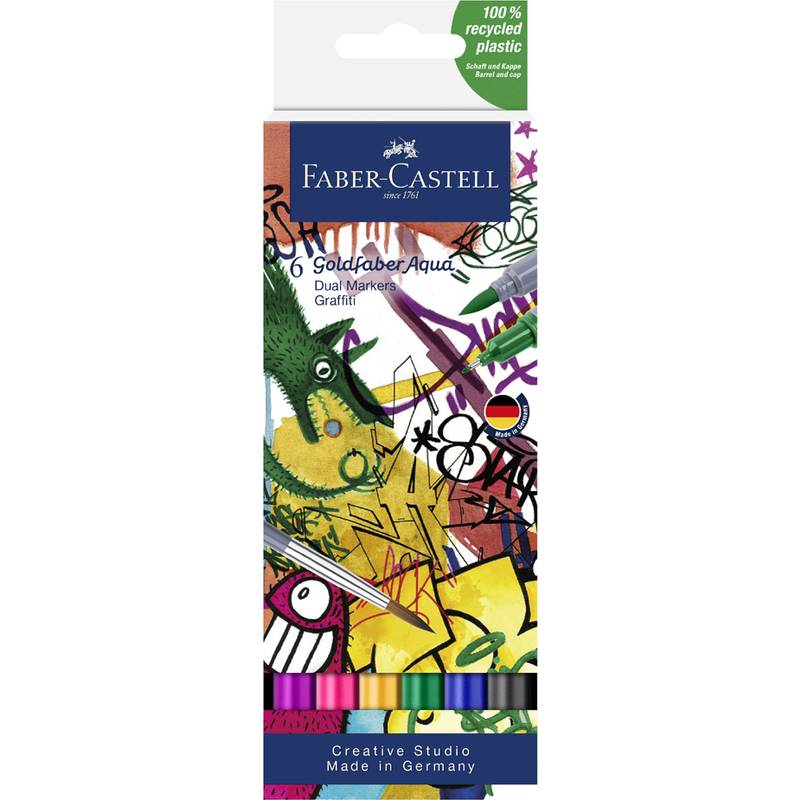FABER-CASTELL Aquarellmarker GOLDFABER, 6er Etui Graffiti